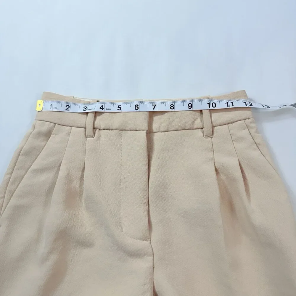 Aritzia Wilfred Effortless Pant Cropped Sz 00 Cream Pleated Minimalist Art 97558 - Picture 5 of 9